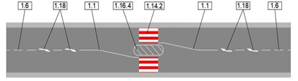 Схема розмітки 1.1, 1.6, 1.14.2, 1.16.4, 1.18